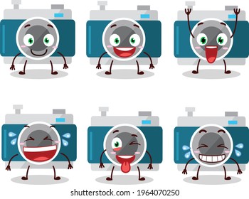 Cartoon character of camera pocket with smile expression