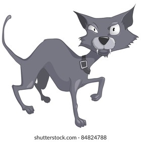 Cartoon Character Cat Isolated on White Background. Vector.