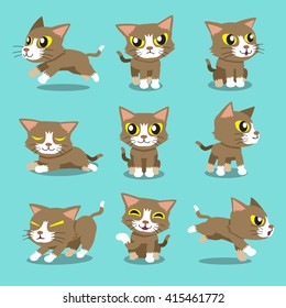 Cartoon character cat poses