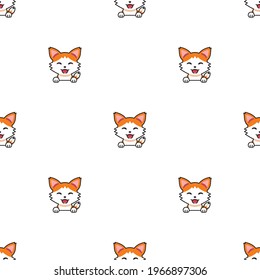 Caricatura de gato fondo de patrón sin fisuras para el diseño.