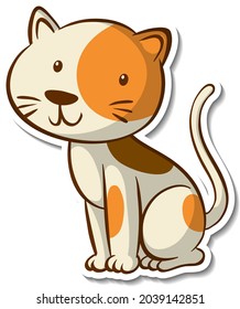 Cartoon character of a cat sticker illustration