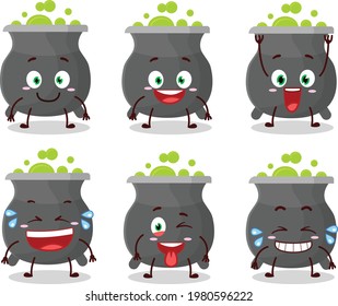 Cartoon character of cauldron with smile expression