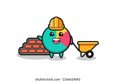 Cartoon character of chart as a builder , cute style design for t shirt, sticker, logo element