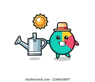 Cartoon character of chart holding watering can , cute style design for t shirt, sticker, logo element