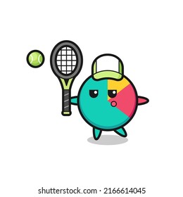 Cartoon character of chart as a tennis player , cute style design for t shirt, sticker, logo element