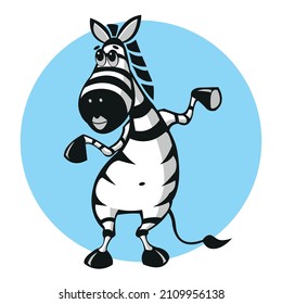personaje de caricatura alegre imagen vectorial de baile de cebra