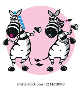 cartoon character cheerful zebra dancing vector image