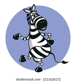 personaje de caricatura alegre imagen vectorial de baile de cebra