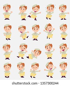 Cartoon character chef. Set with different postures, attitudes and poses, always in positive attitude, doing different activities in vector vector illustrations.