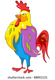 Cartoon Character Chicken Isolated on White Background. Vector.