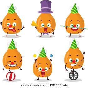 Cartoon character of chicken thighs with various circus shows. Vector illustration