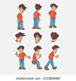 Cartoon character for an  child in different modes