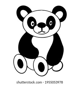 A cartoon character for children. Cute panda. Animal element for your design. Learning to draw kids.