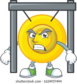 cartoon character of chinese gong with angry face
