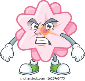 cartoon character of chinese pink flower with angry face