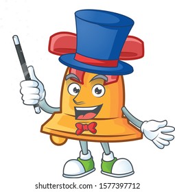 Cartoon character of christmas bell Magician style