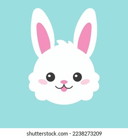 Cartoon character christmas rabbit. Colorful vector illustration. Isolated on color background. Design element. Template for your design, books, stickers, cards.