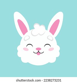 Cartoon character christmas rabbit. Colorful vector illustration. Isolated on color background. Design element. Template for your design, books, stickers, cards.