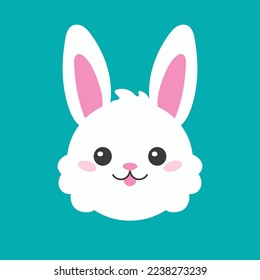 Cartoon character christmas rabbit. Colorful vector illustration. Isolated on color background. Design element. Template for your design, books, stickers, cards.