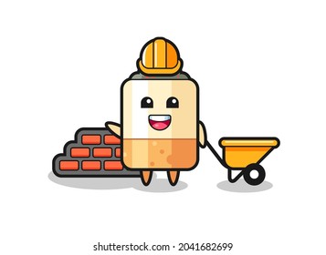 Cartoon character of cigarette as a builder , cute design
