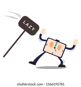 Cartoon character clock. Vector illustration. Time is money. time management. Image with a white background. Flat illustrations for banners, print and website. Mascot company. Take the time to study. 