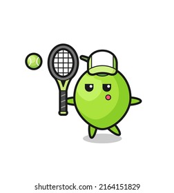 Cartoon character of coconut as a tennis player , cute style design for t shirt, sticker, logo element