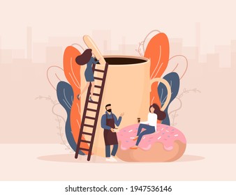 Caricatura. Máquina expendedora de café, gran diseño para cualquier propósito. Ilustración artística. Ilustración vectorial.