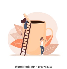 Cartoon character. Coffee break vending machine, great design for any purposes. Art illustration. Vector illustration.