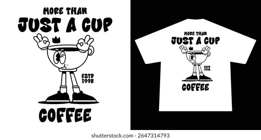 cartoon character of coffee Graphic Design for T shirt Street Wear and Urban Style	