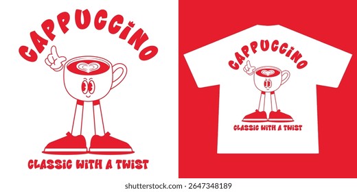 cartoon character of coffee Graphic Design for T shirt Street Wear and Urban Style	