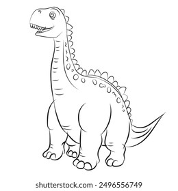 cartoon character coloring page with Dinosaur