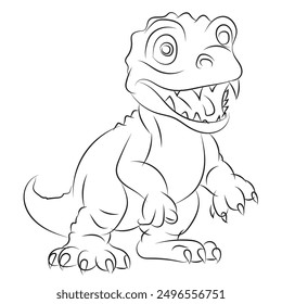cartoon character coloring page with Dinosaur