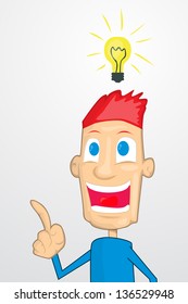 Cartoon character coming up with an idea