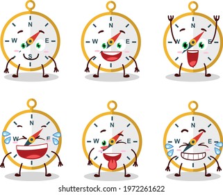 Cartoon character of compass with smile expression
