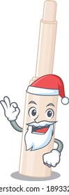 cartoon character of concealer stick Santa having cute ok finger