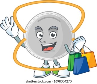 cartoon character concept of rich N95 mask with shopping bags