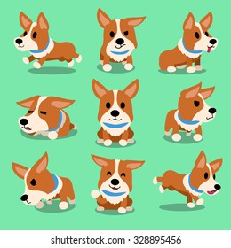 Cartoon Character Corgi Dog Poses