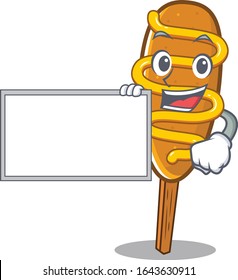 cartoon character of corn dog design concept bring a board