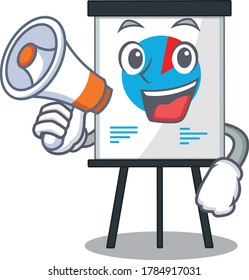 Cartoon character of Corona graph having a megaphone