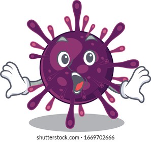 A cartoon character of coronavirus kidney failure making a surprised gesture