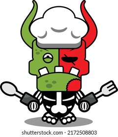 cartoon character costume vector illustration
chef cute zombie demon mascot