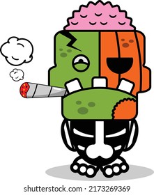 cartoon character costume vector illustration
smoking pumpkin zombie mascot