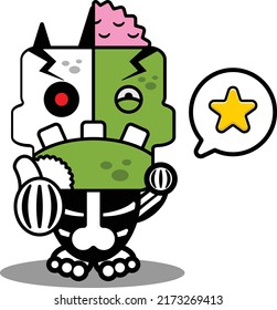 cartoon character costume vector illustration
zombie bone mascot star thumbs up