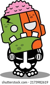 cartoon character costume vector illustration
walking pumpkin zombie mascot