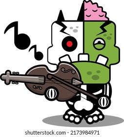 cartoon character costume vector illustration
zombie bone mascot playing violin