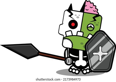 cartoon character costume vector illustration
zombie bone mascot warrior