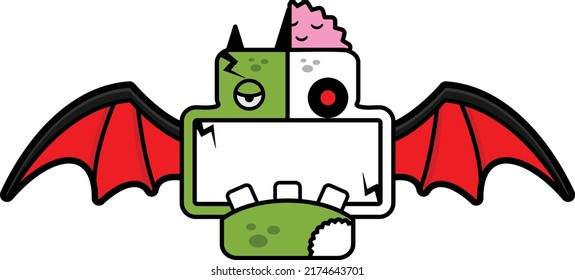 cartoon character costume vector illustration
zombie bone bat board mascot
