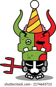 cartoon character costume vector illustration
Halloween party cute zombie demon mascot