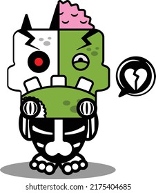 cartoon character costume vector illustration
zombie bone mascot sad expression