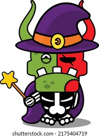 cartoon character costume vector illustration
witch cute zombie demon mascot